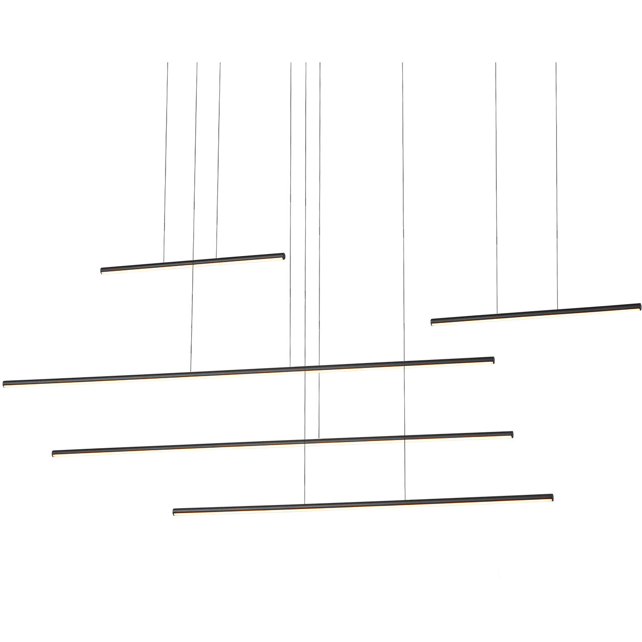 Chute Motion LED 13.75 inch Black Multi Pendant Ceiling Light